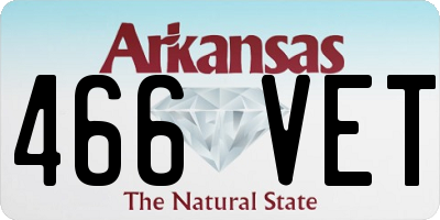 AR license plate 466VET