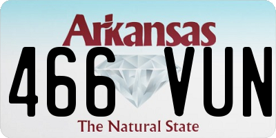 AR license plate 466VUN