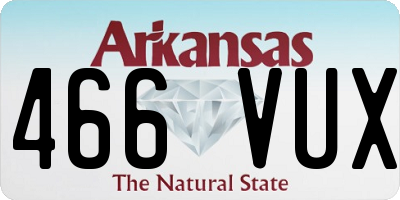AR license plate 466VUX