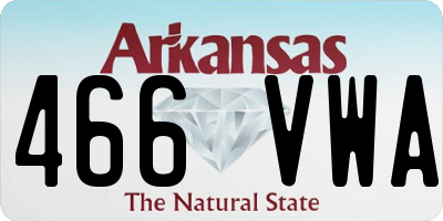 AR license plate 466VWA