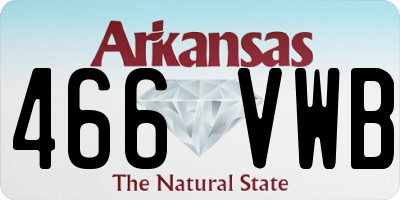 AR license plate 466VWB