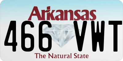 AR license plate 466VWT