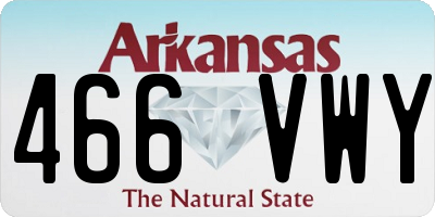 AR license plate 466VWY