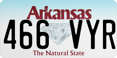 AR license plate 466VYR