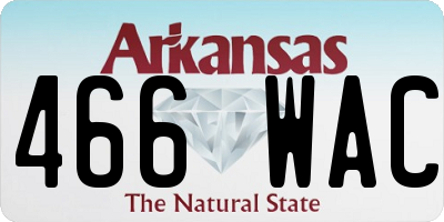 AR license plate 466WAC