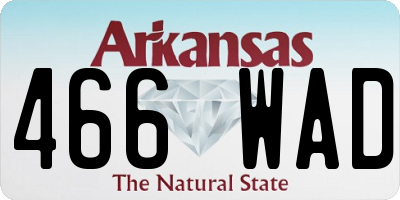 AR license plate 466WAD