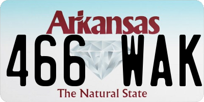 AR license plate 466WAK