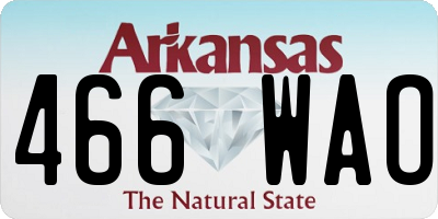AR license plate 466WAO