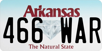 AR license plate 466WAR