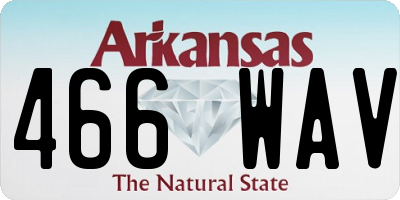 AR license plate 466WAV