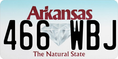 AR license plate 466WBJ