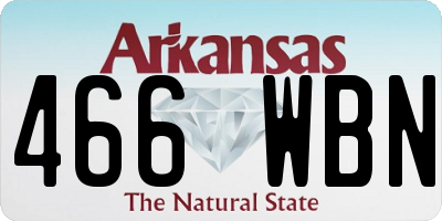 AR license plate 466WBN
