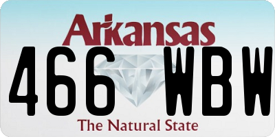 AR license plate 466WBW