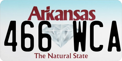 AR license plate 466WCA