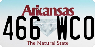 AR license plate 466WCO