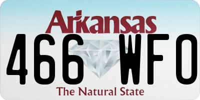 AR license plate 466WFO