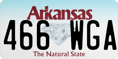 AR license plate 466WGA