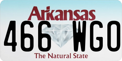 AR license plate 466WGO