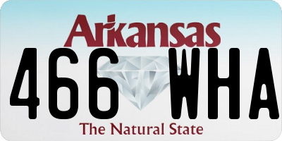 AR license plate 466WHA