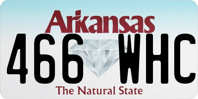 AR license plate 466WHC