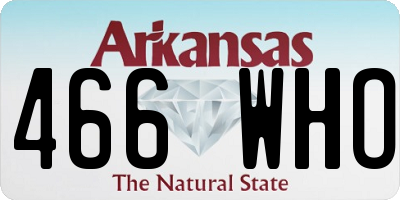 AR license plate 466WHO