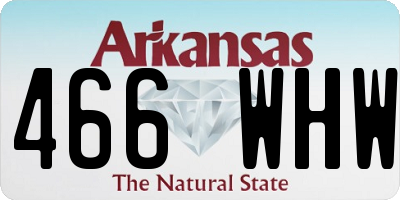 AR license plate 466WHW