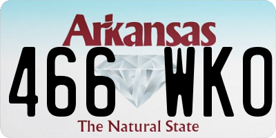 AR license plate 466WKO