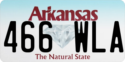 AR license plate 466WLA