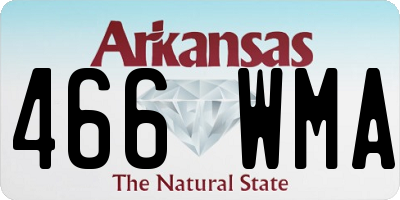 AR license plate 466WMA