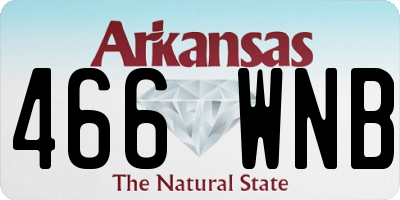 AR license plate 466WNB
