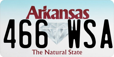 AR license plate 466WSA