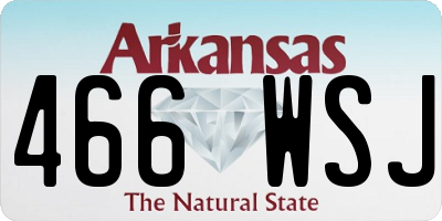 AR license plate 466WSJ