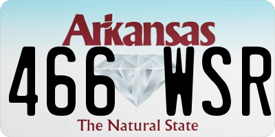 AR license plate 466WSR