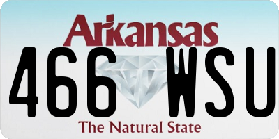 AR license plate 466WSU