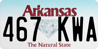 AR license plate 467KWA