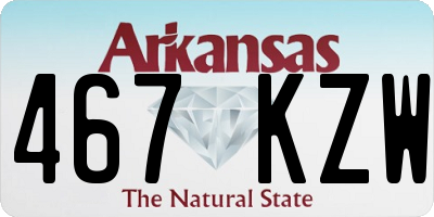 AR license plate 467KZW