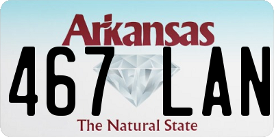 AR license plate 467LAN