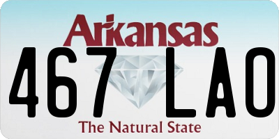 AR license plate 467LAO