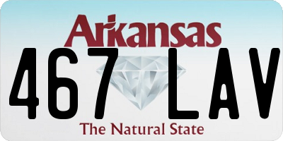 AR license plate 467LAV