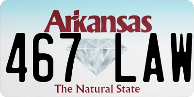 AR license plate 467LAW