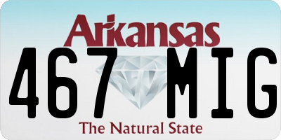 AR license plate 467MIG