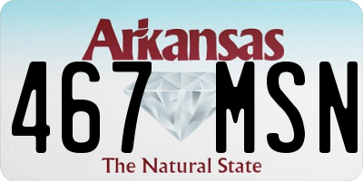 AR license plate 467MSN