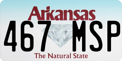 AR license plate 467MSP