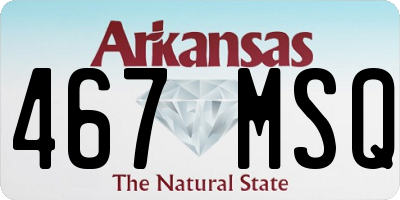 AR license plate 467MSQ