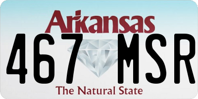 AR license plate 467MSR