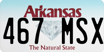 AR license plate 467MSX