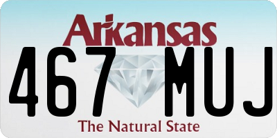AR license plate 467MUJ