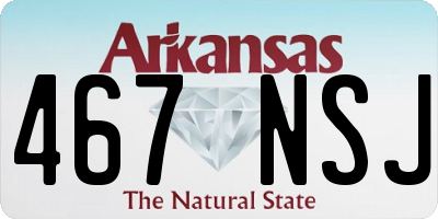 AR license plate 467NSJ