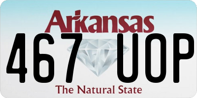 AR license plate 467UOP