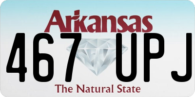 AR license plate 467UPJ